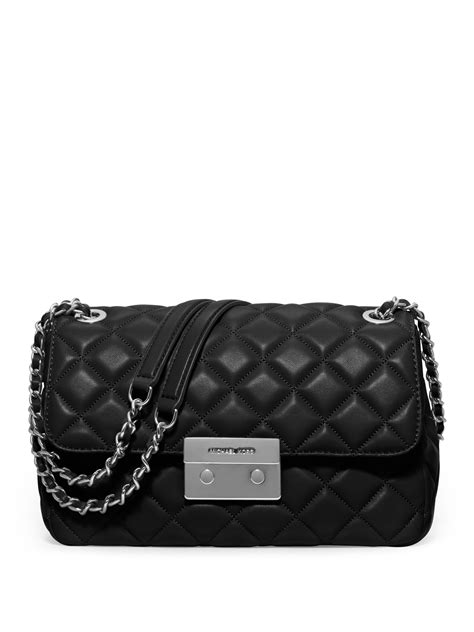 michael kors sloan large chain shoulder bag black